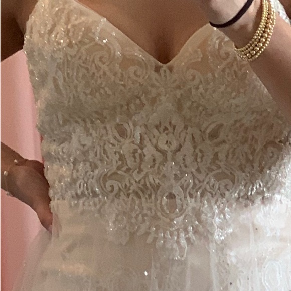 DAVE & JOHNNY
BACKLESS LACE SPAGHETTI STRAP WEDDING GOWN - Picture 5 of 5